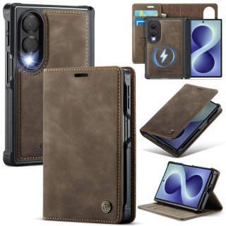 CaseMe Samsung Galaxy Z Fold8 2-in-1 Magnetic Wallet Case – Wireless Charging & RFID Blocking Coffee
