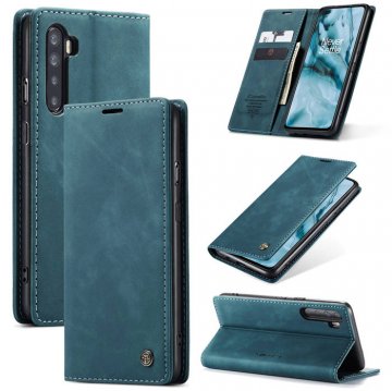 CaseMe OnePlus Nord Wallet Kickstand Magnetic Flip Case Blue