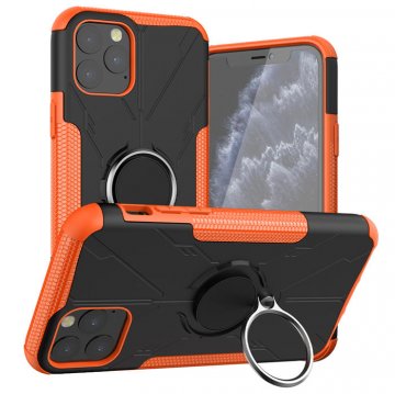 iPhone 11 Pro Max Hybrid Rugged PC + TPU Ring Kickstand Case Orange