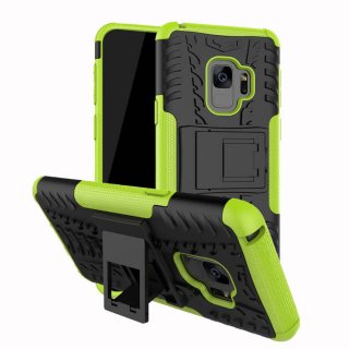 Samsung Galaxy S9 Hybrid Rugged PC + TPU Kickstand Case Green