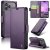 CaseMe iPhone 17 Pro Max Wallet RFID Blocking Magnetic Buckle Case Purple