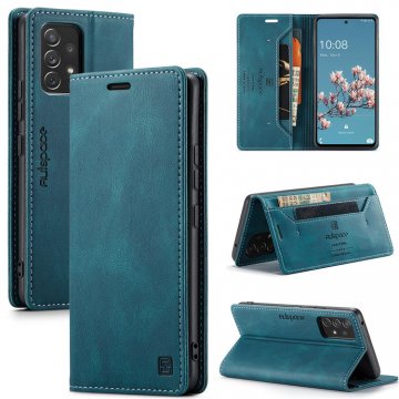 AutSpace Samsung Galaxy A53 5G Wallet RFID Blocking Case Blue