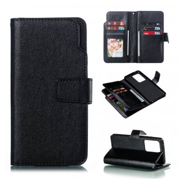 Samsung Galaxy S20 Ultra Wallet 9 Card Slots Magnetic Stand Case Black