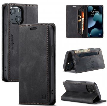 Autspace iPhone 13 Mini RFID Blocking Wallet Case Black