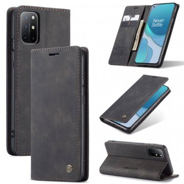CaseMe OnePlus 8T Wallet Kickstand Magnetic Flip Case Black