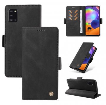 YIKATU Samsung Galaxy A31 Skin-touch Wallet Kickstand Case Black