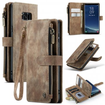 CaseMe Samsung Galaxy S8 Wallet kickstand Case Coffee