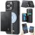 CaseMe iPhone 16 Pro 2-in-1 Detachable Magnetic Wallet Case with RFID Blocking, Card Holder & MagSafe Compatible - Black