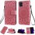 iPhone 11 Embossed Sunflower Wallet Stand Case Pink