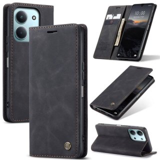 CaseMe Xiaomi Redmi 15C Wallet Magnetic Suede Leather Case Black
