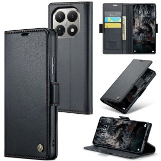 CaseMe Xiaomi 15T Wallet RFID Blocking Magnetic Buckle Case Black