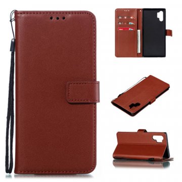 Samsung Galaxy Note 10 Plus Wallet Kickstand Magnetic Case Brown