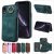 For iPhone XR Card Holder Ring Kickstand PU Leather Case Green