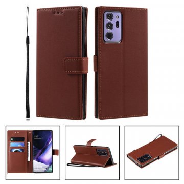 Samsung Galaxy Note 20 Ultra Wallet Kickstand Magnetic Case Brown
