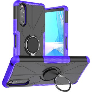 Sony Xperia 10 III Hybrid Rugged Ring Kickstand Case Purple