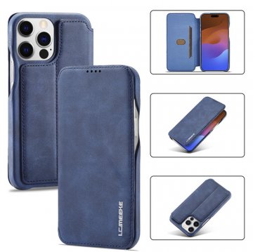 LC.IMEEKE PU Leather Stand Phone Case with Card Slot Blue