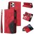 iPhone 11 Pro Max Zipper Wallet Magnetic Stand Case Red