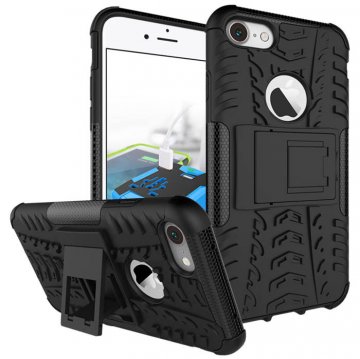 Hybrid Rugged iPhone 8/7 Kickstand Shockproof Case Black