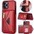 Crossbody Strap Zipper Wallet Kickstand Phone Cover Red