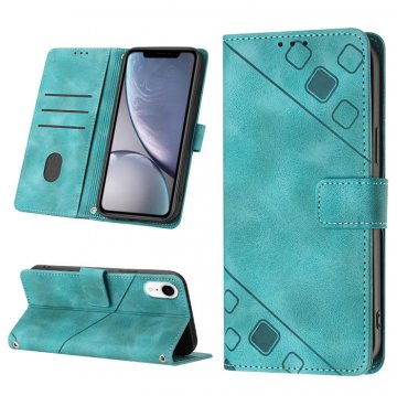 Skin-friendly iPhone XR Wallet Stand Case with Wrist Strap Green