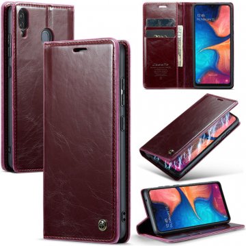 CaseMe Samsung Galaxy A20/A30 Wallet Kickstand Magnetic Case Red
