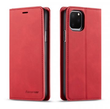 Forwenw iPhone 11 Pro Wallet Kickstand Magnetic Shockproof Case Red