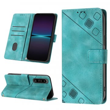 Skin-friendly Sony Xperia 1 IV Wallet Stand Case with Wrist Strap Green