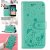 iPhone 7/8/SE 2020 Embossed Cat Bee Wallet Stand Case Green