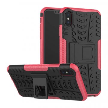 Hybrid Rugged iPhone XS Max Kickstand Shockproof Case Rose