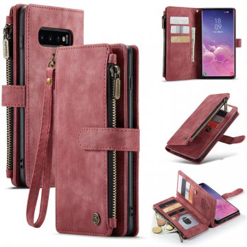 CaseMe Samsung Galaxy S10 Wallet Kickstand Retro Case Red