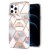 iPhone 12 Pro Flower Pattern Marble Electroplating TPU Case Crown