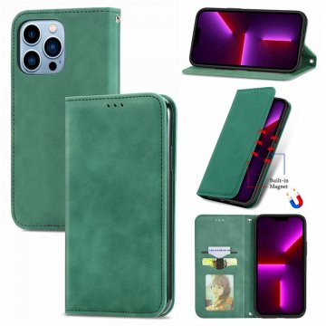 Wallet Stand Magnetic Flip Leather Case Green For iPhone