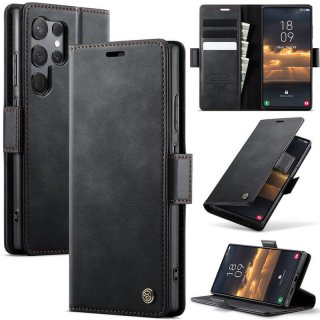 CaseMe Samsung Galaxy S23 Ultra Magnetic Wallet Case with RFID Blocking Black