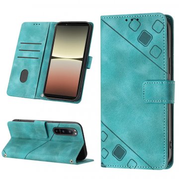 Skin-friendly Sony Xperia 5 IV Wallet Stand Case with Wrist Strap Green