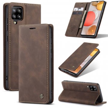 CaseMe Samsung Galaxy A42 5G Wallet Kickstand Magnetic Flip Case Coffee