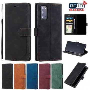 Samsung Galaxy Note 20 Wallet RFID Blocking Kickstand Case Black