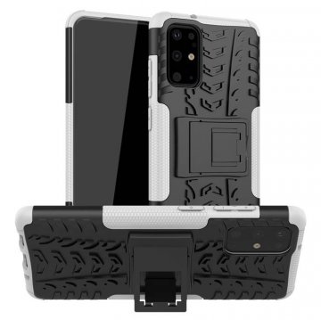 Samsung Galaxy S20 Plus Hybrid Rugged PC + TPU Kickstand Case White