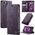CaseMe iPhone 13 Mini Magnetic Wallet Case with RFID Blocking Purple