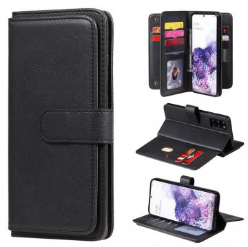 Samsung Galaxy S20 Plus Multi-function 10 Card Slots Wallet Case Black