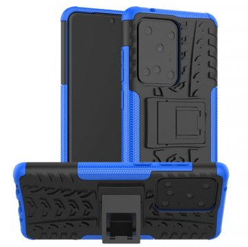 Samsung Galaxy S20 Ultra Hybrid Rugged PC + TPU Kickstand Case Blue