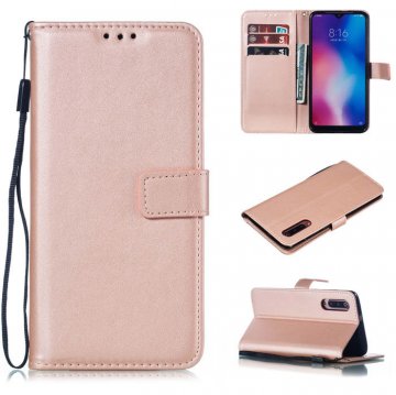 Xiaomi Mi 9 Wallet Kickstand Magnetic PU Leather Case Rose Gold