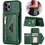 Crossbody Strap Zipper Wallet Kickstand Phone Cover Green