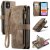 CaseMe iPhone 11 Wallet Kickstand Retro Leather Case Coffee