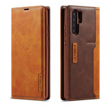 LC.IMEEKE Huawei P30 Pro Wallet Magnetic Stand Case with Card Slots Brown