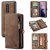 CaseMe OnePlus 7 Pro Zipper Wallet Magnetic Case Coffee