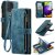 CaseMe Samsung Galaxy A52 Wallet Kickstand Retro Case Blue