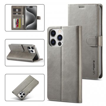 LC.IMEEKE Wallet Magnetic Stand Phone Case Gray