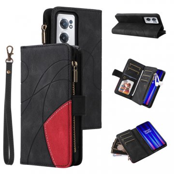 OnePlus Nord CE 2 5G Zipper Wallet Magnetic Stand Case Black