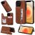 iPhone 12 Pro Zipper Pocket Card Slots Magnetic Clasp Stand Case Brown