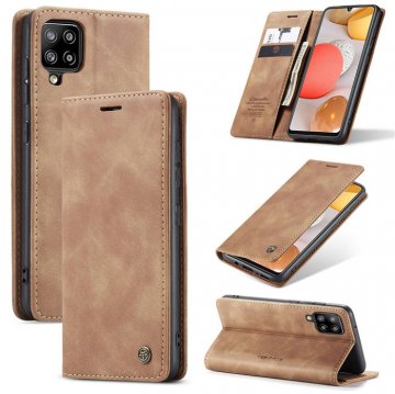 CaseMe Samsung Galaxy A42 5G Wallet Kickstand Magnetic Flip Case Brown